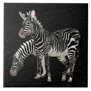 Zebra Black Leather Decorative Ceramic Tile