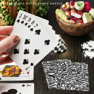 Zebra Black Playing Cards