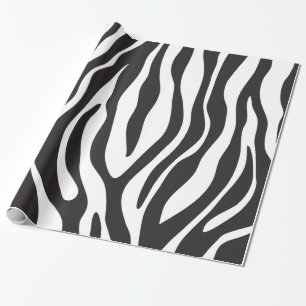 Zebra Black & White Striped Pattern Wrapping Paper