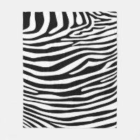 Zebra Black White Stylish Pattern Fleece Blanket