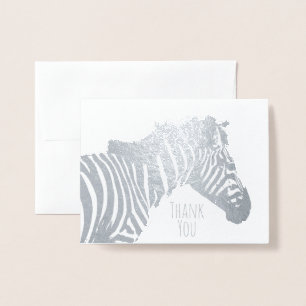 Zebra Blank All Occasion Wildlife Silver Foil Card