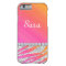 Zebra Bling iPhone 6 case Cute Orange Pink