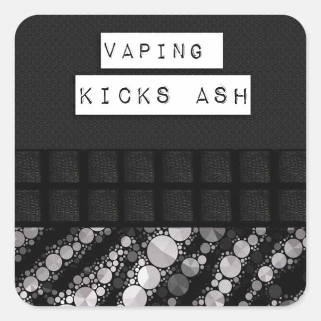 Zebra Bling Vape Square Sticker (Front)