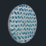 Zebra Blue and White Chevron Dartboard<br><div class="desc">Cool Blue and White Zebra Animal Print Pattern on electronics, accessories, and trendy gifts brought to you by Imagine That! Design features our bold animal striped pattern in blue and gradated white with our unique touch of texture and pizzazz. Our stylish and glitzy blue zebra print makes a glamourous gift...</div>