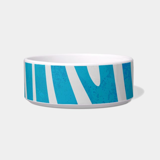 Zebra Blue and White Print Bowl (Right)
