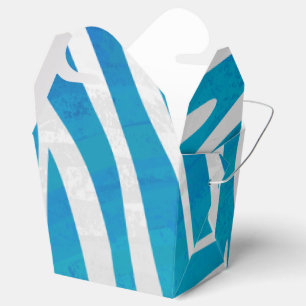Zebra Blue and White Print Favour Box