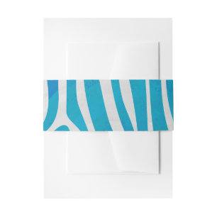 Zebra Blue and White Print Invitation Belly Band