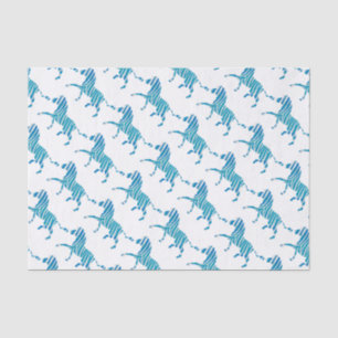 Zebra Blue and White Silhouette Tissue Paper