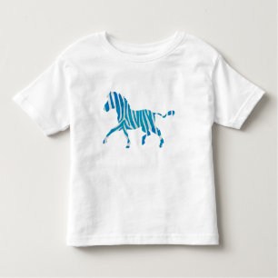 Zebra Blue and White Silhouette Toddler T-Shirt