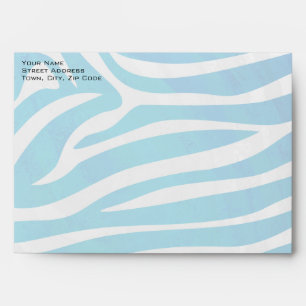 Zebra Blue and White with Monogram Envelopes