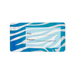 Zebra Blue and White with Monogram Label
