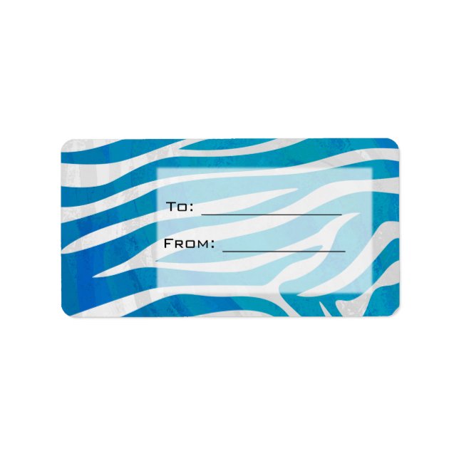 Zebra Blue and White with Monogram Label (Front)