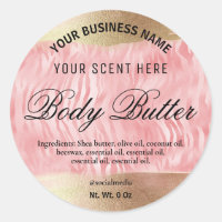 Zebra Body Butter Labels In Pink And Gold