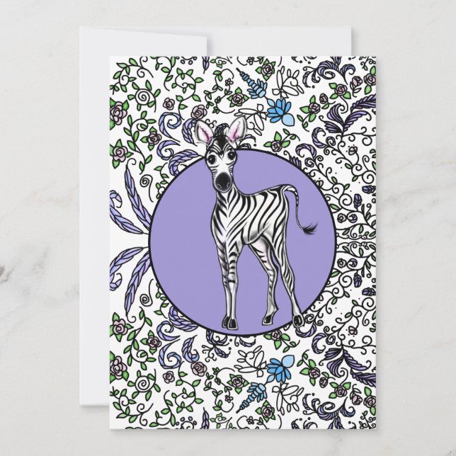 Zebra - bohemian rapacity invitation (Front)