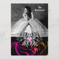 Zebra Bow Bachelorette Party Photo Orange Purple
