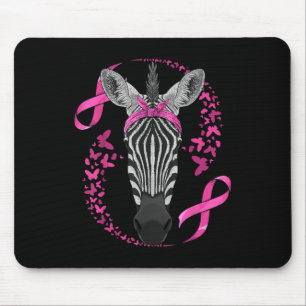Zebra Breast Cancer Awareness Pink Bandanna Cancer Mouse Pad