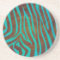 Zebra Brown and Teal Print