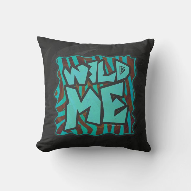 Zebra Brown and Teal Wild Me Design Cushion (Front)
