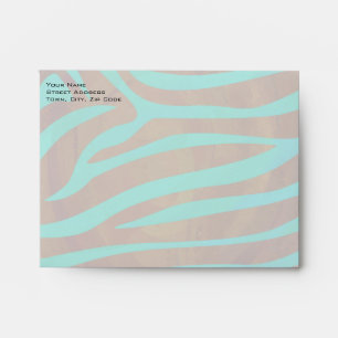 Zebra Brown and Teal with Monogram Envelopes