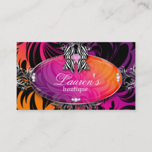 Zebra Business Card Jewellery Bow Purple Orange