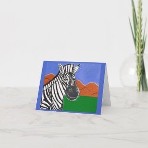 Zebra by Joel Anderson small greeting card