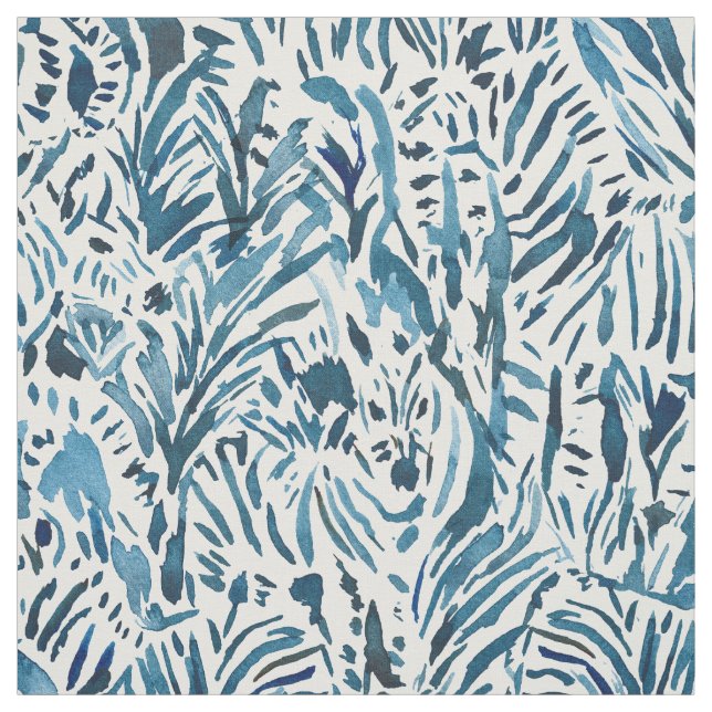 ZEBRA CAMO Indigo Safari Fabric (Swatch)