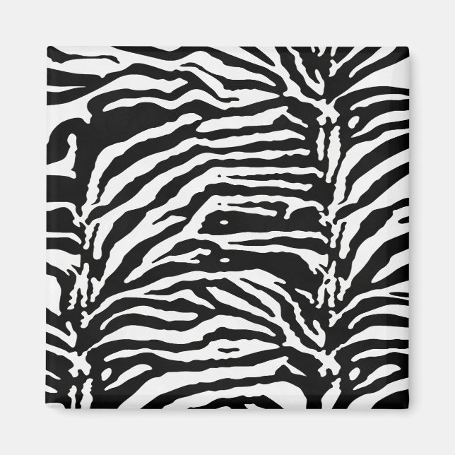 Zebra Camouflage Black and White Artistic Pattern Magnet (Front)