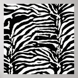 Zebra Camouflage Black and White Artistic Pattern Poster