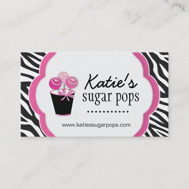 Zebra Candy Store Business Cards (Front)