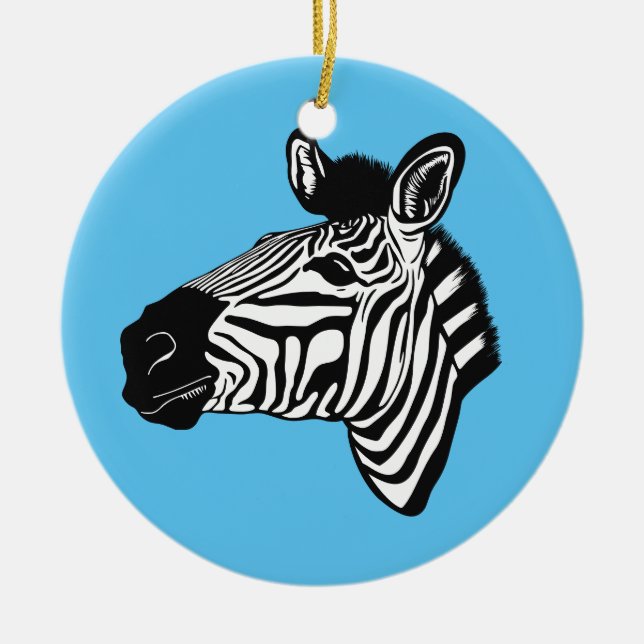 Zebra Ceramic Ornament (Front)