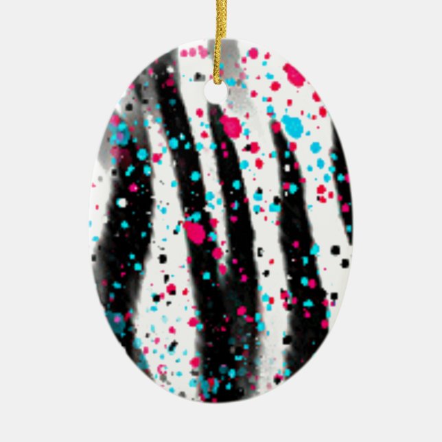Zebra Ceramic Ornament (Front)