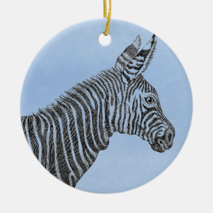Zebra Ceramic Tree Decoration