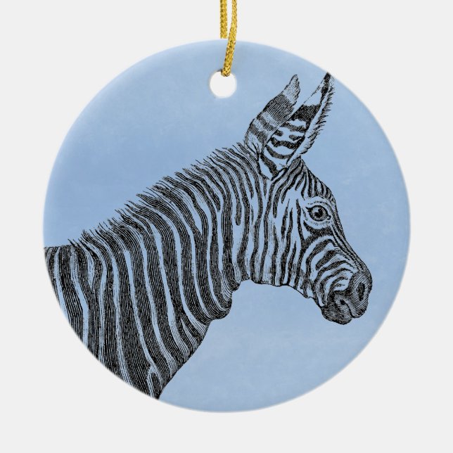 Zebra Ceramic Tree Decoration (Front)