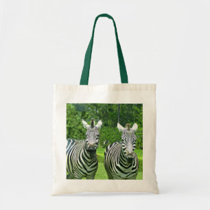 Zebra Charm: A Graceful Pair in the Wild Tote Bag
