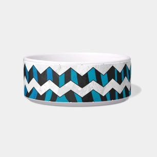 Zebra Chevron Black and Blue Bowl