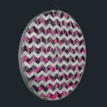 Zebra Chevron Black and Hot Pink Dartboard<br><div class="desc">Sassy Hot Pink and Black Zebra Animal Print on electronics, accessories, and trendy gifts brought to you by Imagine That! Design feature our stylish pink and black zebra striped design is perfect for the animal print lover and safari print lover in you. Makes a cool gift for artsy girls who...</div>