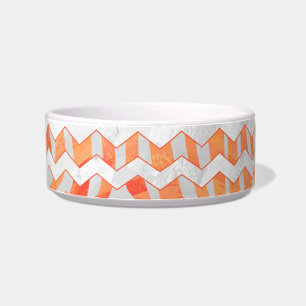 Zebra Chevron Orange and White Bowl