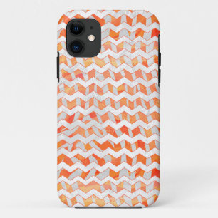 Zebra Chevron Orange and White iPhone 11 Case