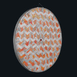 Zebra Chevron Orange and White Dartboard<br><div class="desc">Sassy Orange and White Zebra Animal Print on electronics, accessories, and trendy gifts brought to you by Imagine That! Design with our stylish orange, red, and light grey zebra striped design is perfect for the animal print lover and safari print lover in you. Makes a cool gift for artsy girls...</div>