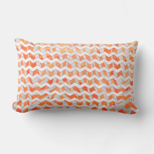 Zebra Chevron Orange and White Lumbar Cushion