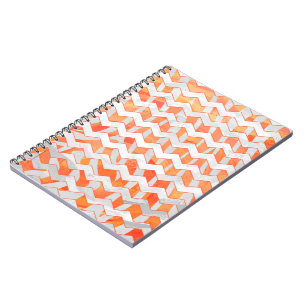 Zebra Chevron Orange and White Notebook