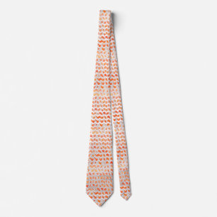 Zebra Chevron Orange and White Tie