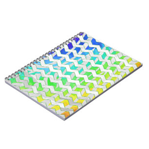 Zebra Chevron Rainbow and White Print Notebook