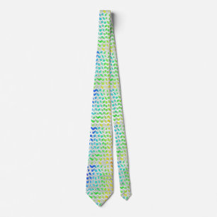Zebra Chevron Rainbow and White Print Tie