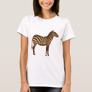 Zebra - Chocolate Brown and Camel Tan T-Shirt