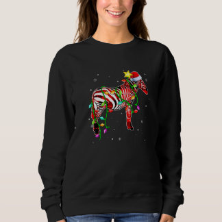 Zebra Christmas Santa Hat Xmas Lights Holidays Sweatshirt