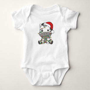 Zebra Christmas Winter Animals Holiday Zebras Baby Bodysuit