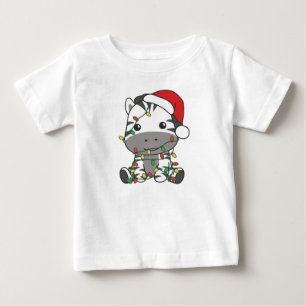 Zebra Christmas Winter Animals Holiday Zebras Baby T-Shirt