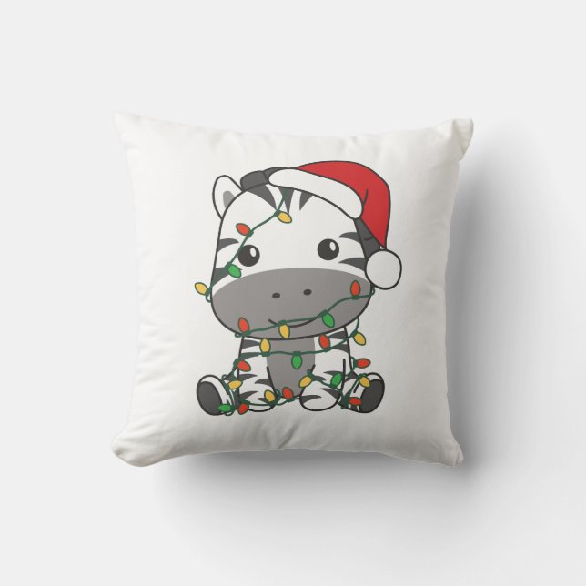 Zebra Christmas Winter Animals Holiday Zebras Cushion (Front)