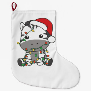 Zebra Christmas Winter Animals Holiday Zebras Large Christmas Stocking
